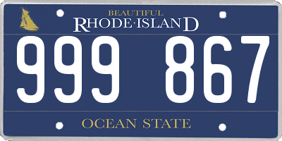 RI license plate 999867