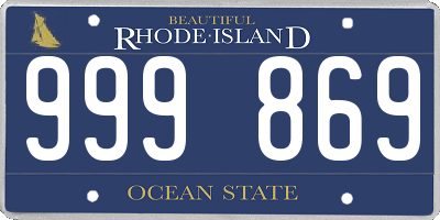 RI license plate 999869