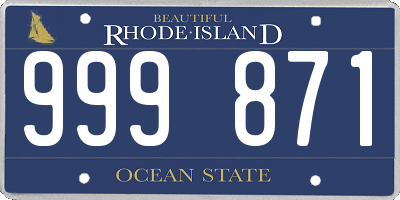 RI license plate 999871