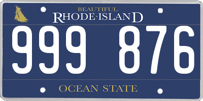 RI license plate 999876