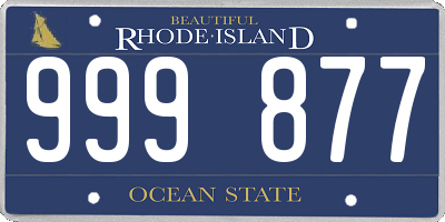 RI license plate 999877