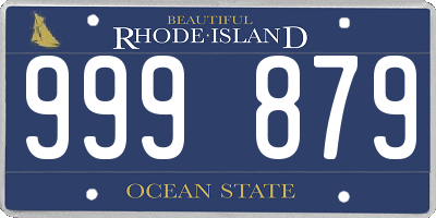 RI license plate 999879