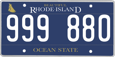 RI license plate 999880