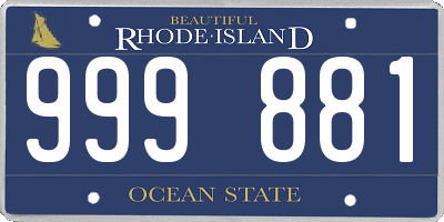 RI license plate 999881