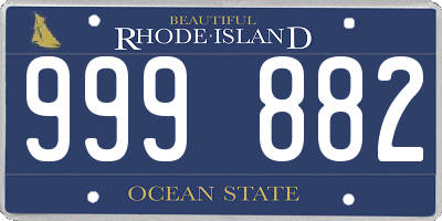 RI license plate 999882