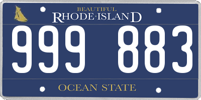 RI license plate 999883