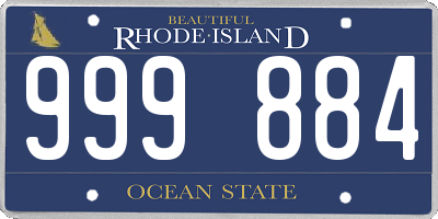 RI license plate 999884