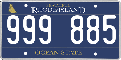 RI license plate 999885