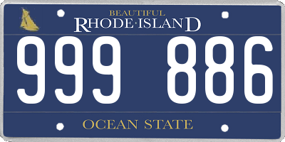 RI license plate 999886