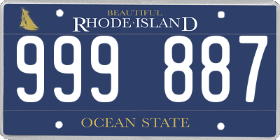 RI license plate 999887