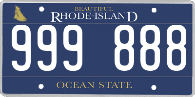 RI license plate 999888
