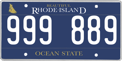RI license plate 999889
