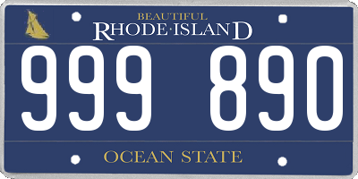 RI license plate 999890