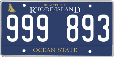 RI license plate 999893