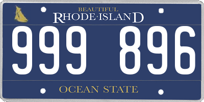 RI license plate 999896