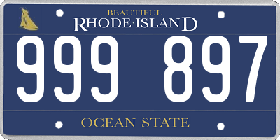 RI license plate 999897