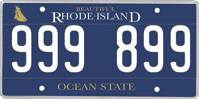 RI license plate 999899