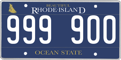 RI license plate 999900