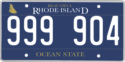 RI license plate 999904