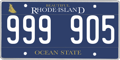 RI license plate 999905