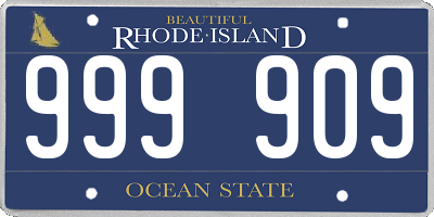 RI license plate 999909