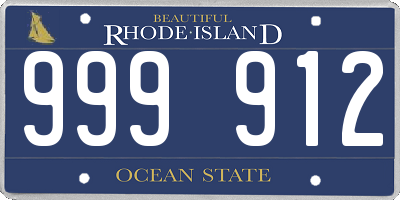 RI license plate 999912
