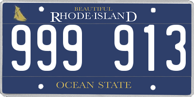 RI license plate 999913