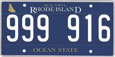 RI license plate 999916