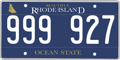 RI license plate 999927