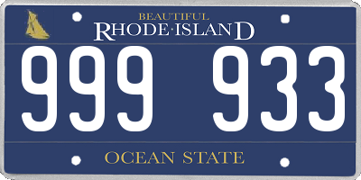 RI license plate 999933