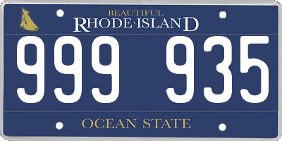 RI license plate 999935