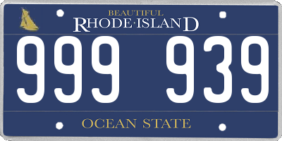 RI license plate 999939