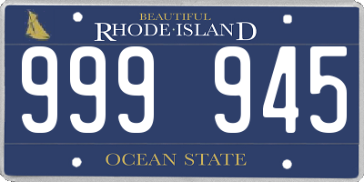 RI license plate 999945