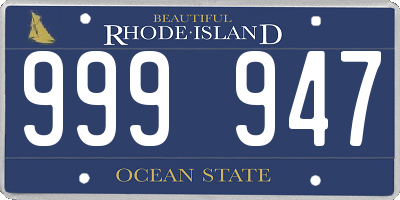 RI license plate 999947