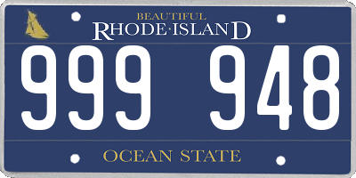 RI license plate 999948