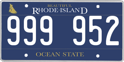 RI license plate 999952