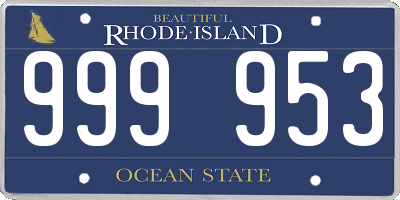 RI license plate 999953