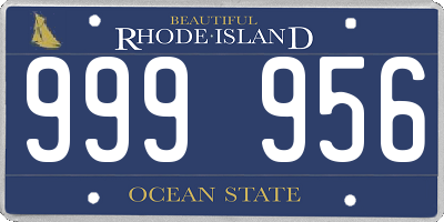 RI license plate 999956