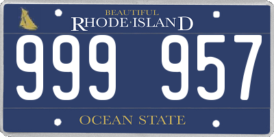 RI license plate 999957