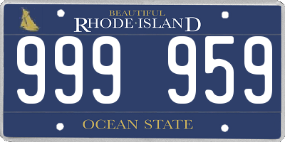 RI license plate 999959