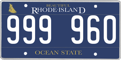 RI license plate 999960