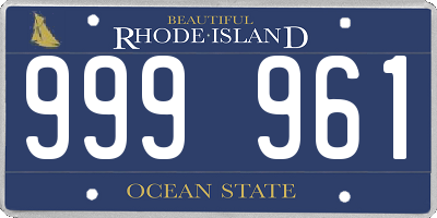 RI license plate 999961