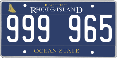 RI license plate 999965