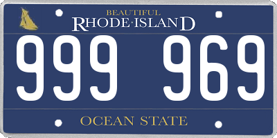 RI license plate 999969