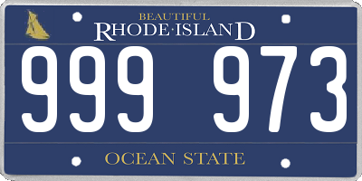 RI license plate 999973