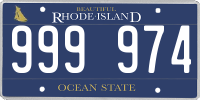 RI license plate 999974