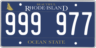 RI license plate 999977