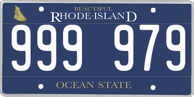 RI license plate 999979