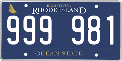 RI license plate 999981