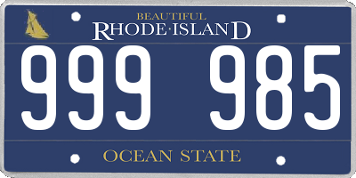 RI license plate 999985
